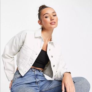 Top shop white denim jacket